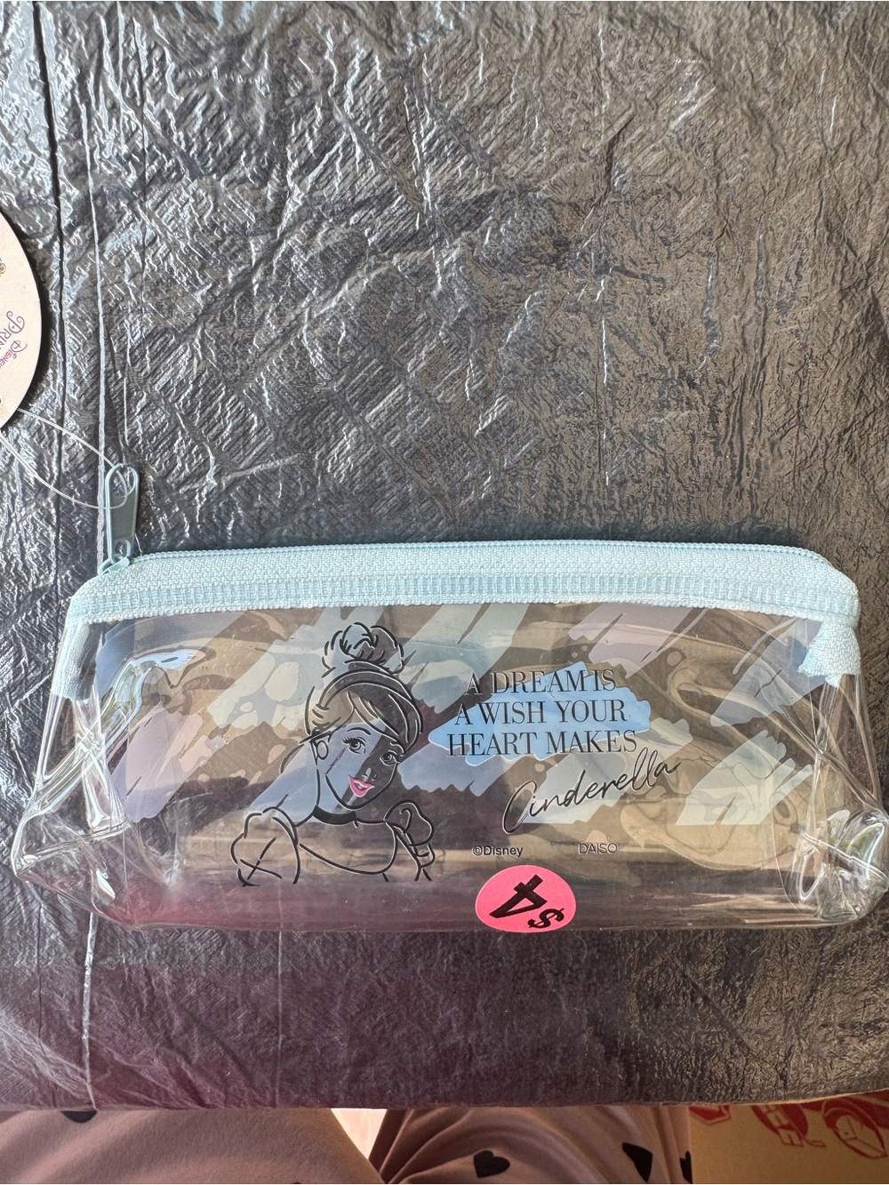 Disney Cinderella Clear Pouch with Light Blue Trim